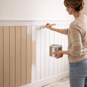 Paintable Raw MDF Wall Panel: DIY Accent Wall (45x102 cm) image 1
