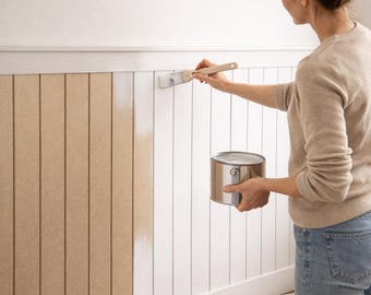 Paintable Raw MDF Wall Panel: DIY Accent Wall (45x102 cm)