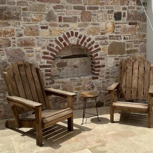 Handcrafted Solid Chestnut Wood Lounger Set - 2 Pieces - Elegant & Long-lasting Outdoor Furniture
