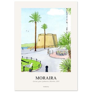 Moraira, Alicante (Spain) - Watercolor illustration Print - Classic Semi-Glossy Paper Poster