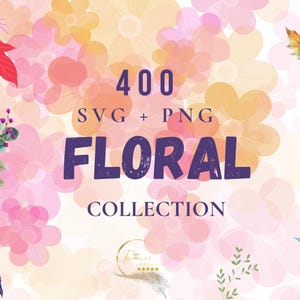 Floral Clipart Bundle, SVG and PNG Watercolor, Summer, Autumn, Spring Flowers, Vibrant Botanical Illustrations, Wildflower Graphics