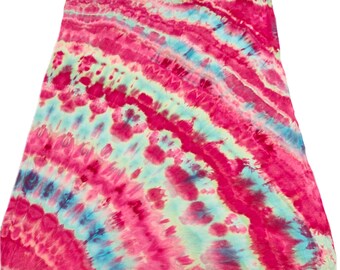 Blau und Pink tie dye Baumwolltuch / Dreieckstuch.