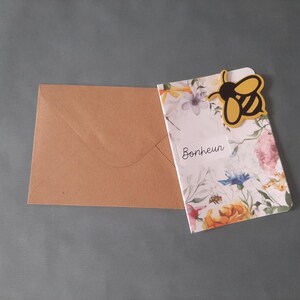 Carte, carte fleuri, carte abeille, carte bonheur, carte toute occasion, carte unique