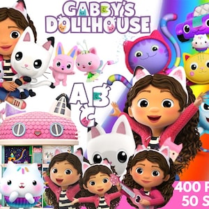 Gabby’s Dollhouse PNG Bundle, Cute Gabby Cat Png, Gabby Characters Clipart, Gabby’s Dollhouse Svg, Cartoon PNG, Gabby Doll PNG, Kids Show
