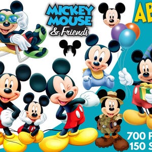 Mickey Mouse PNG Bundle, Baby Mickey Png, Mickey Clipart SVG, Mickey and Friends PNG, Cute Mickey Mouse Svg, Cartoon Mouse Png, Digital Mick