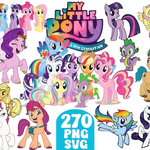 Mon petit poney PNG Bundle, Mon petit poney Svg, Clipart poney mignon, Poney arc-en-ciel PNG, Conception de sublimation poney, Art poney pour enfants, Poney imprimable