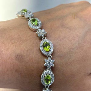 Pulsera de citrino amarillo natural hecha a mano en plata esterlina, pulsera con piedra natal de citrino, pulsera con flor de citrino, regalo de boda personalizado
