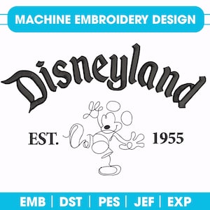 Diseño de bordado de ratón de dibujos animados retro, estilo retro de 1955, archivos de ratón vintage, diseño de ratón clásico, descarga instantánea