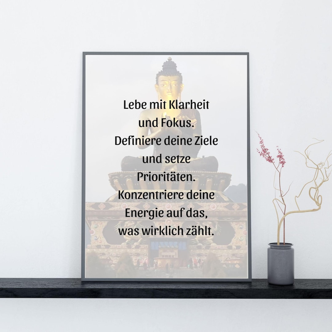 Buddha Picture With Motivational Quote – Spiritual Wall Art for ...