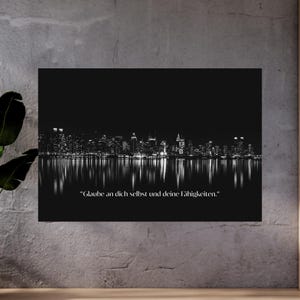 Motivational wall art New York City Inspirational poster in Scandinavian design, for your office or as a gift