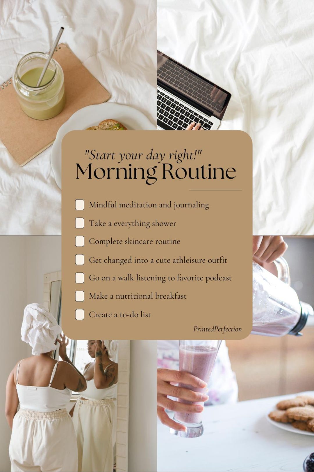 Digital Morning Routine Planner Checklist - Printable & Editable Daily ...