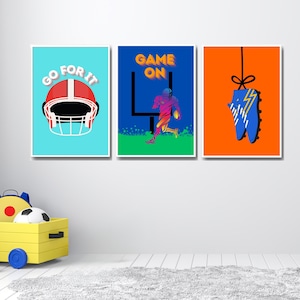 American football art prints football gallery wall art boy wall art room decor American football boots football helmet art boys gift  prints