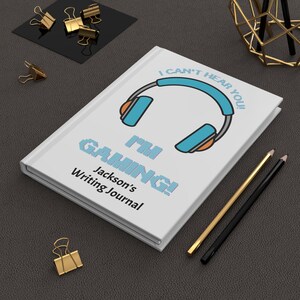 Diario infantil de tapa dura con temática de videojuegos, personalizado, regalo con mensaje personalizado, cuaderno infantil, agenda de tapa dura mate, para videojuegos.