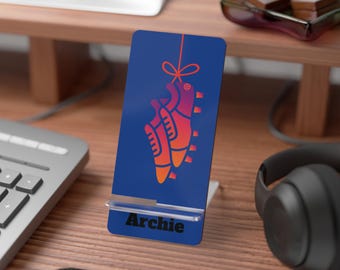 Personalized Football Boots Phone Stand: Sports Fan Desk Decor