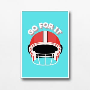 American football art prints football art gallery wall art  boy wall art room decor boys printables American football helmet art print gift