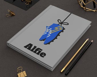 Diario de fútbol personalizado, cuaderno deportivo de tapa dura, regalo para deportistas, cuaderno de portero, diario de planificación para entrenadores, diario deportivo único