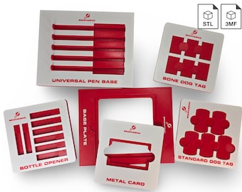 Laser Engraving Jig Template System: Pens, Cards, Tags (Digital STL and 3MF Files)