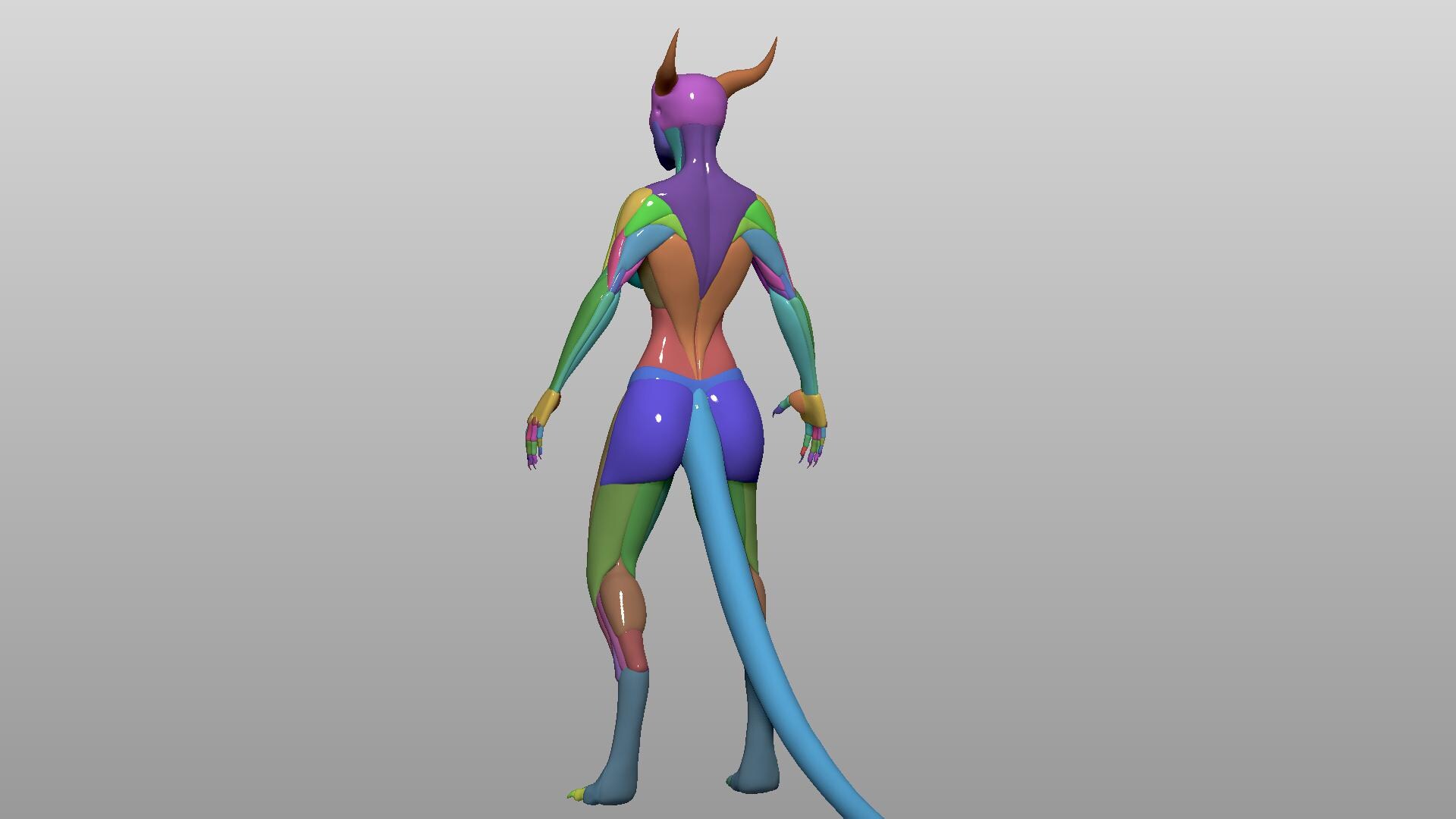 Female Dragonborn Anatomy Basemesh: 3D Character Model (zbrush, Maya ...