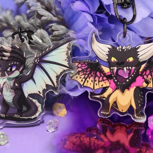 Chibi Dragon 2&quot; Keychains, Inspired by Monster Hunter Nergigante an Alatreon