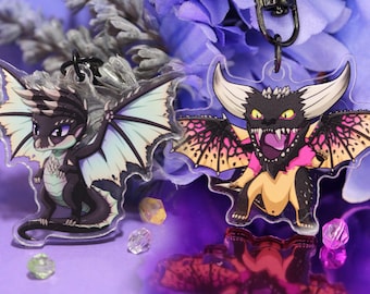 Chibi Dragon 2" Keychains, Inspired by Monster Hunter Nergigante an Alatreon