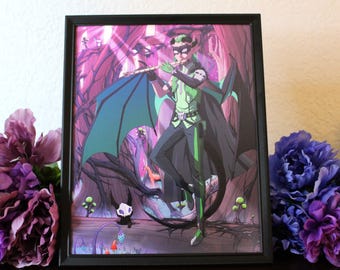 Original Character Zellix Illustration, Homemade Art Print, 5x7" & 8x10"