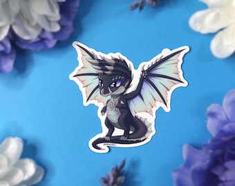Chibi Dragon Laminated Vinyl Sticker, Inspired by Monster Hunter's Alatreon