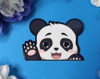 Panda Peaker, Laminated Vinyl Sticker, Not UV resistant