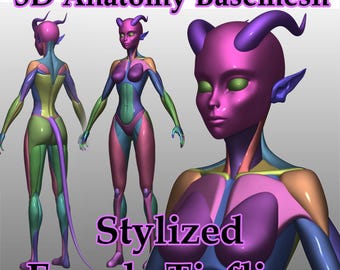 Tiefling Anatomy 3D Blockout For Students