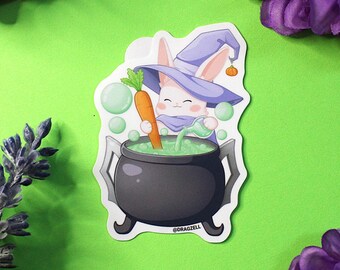 Witch Bun,  Laminated Vinyl Sticker!