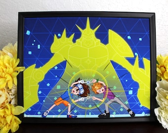 Digi Fusion Art Print, Anime Wall Decor,