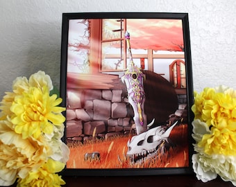 Original Artwork, Rivia's Battleground Aftermath, Lost Realms Art Print.