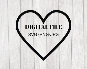 Herz Umriss SVG: Valentinstag Clipart (digitale Datei)
