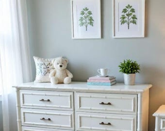 Dixie Aloha Faux Bamboo Dresser and Nightstand: Hollywood Regency Coastal