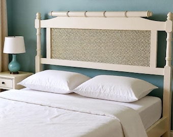 Faux Bamboo Full Size Headboard: Dixie Aloha Hollywood Regency Style