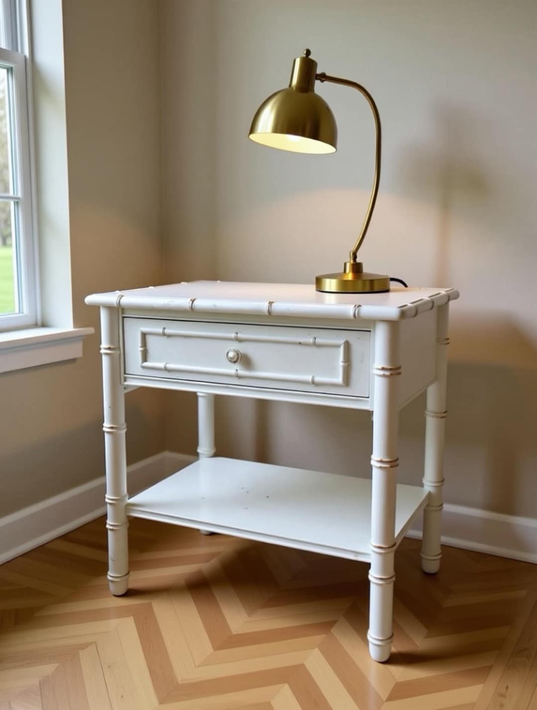 Thomasville Allegro Faux Bamboo Nightstand: Hollywood Regency