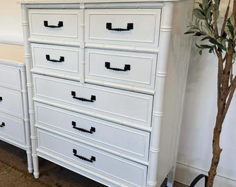 Henry Link Bali Hai Faux Bamboo 5-Drawer Dresser: Hollywood Regency Palm Beach Style