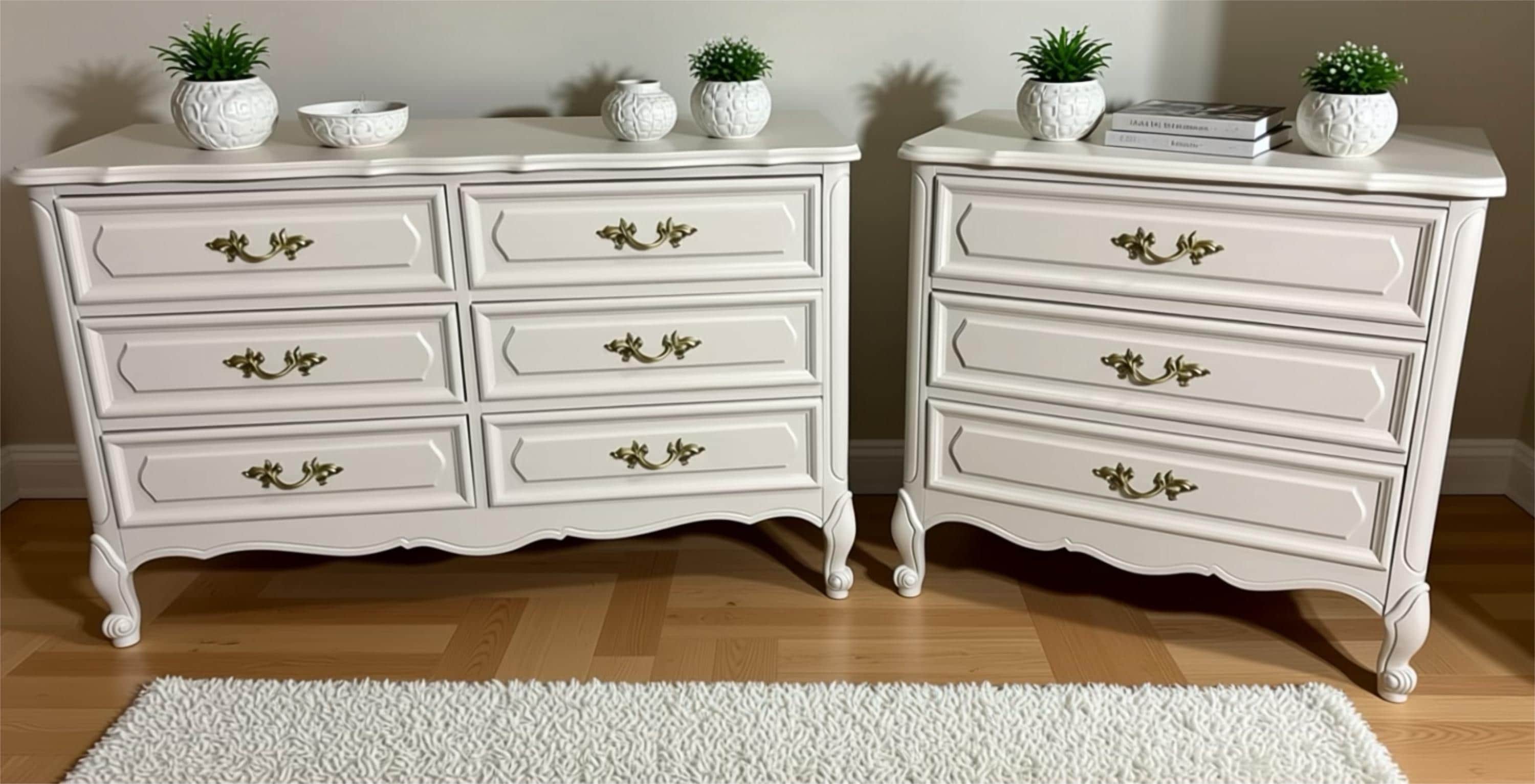 slim fit dress slacks Elegant White Patterned Dresser With Brass Knobs – patterne… – Menthome USA main image 0