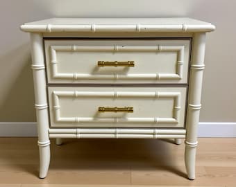 Dixie Aloha Faux Bamboo Nightstand: Hollywood Regency Coastal