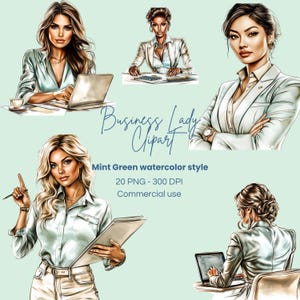 Business Lady Clipart | Lady boss Clipart | Business Woman clipart | Entrepreneur Clipart | Office Lady Clipart | Watercolor Business PNG