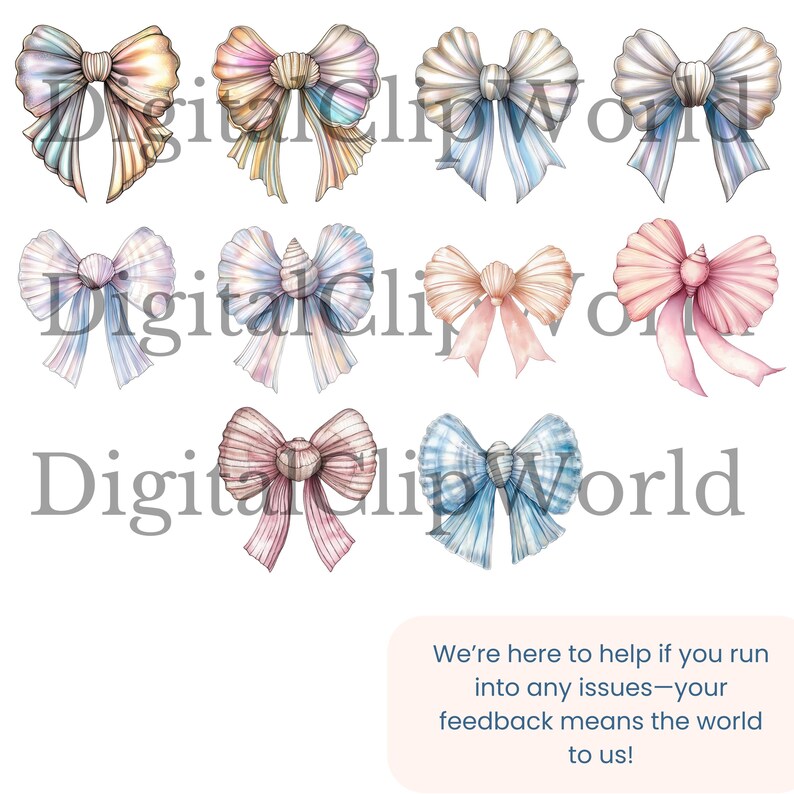 Seashell Bow PNG Bundle | Coastal Girly Ocean Print | Coastal Coquette ...