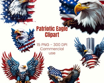 Clipart patriottische adelaar | Patriot-bundel | Patriottische adelaar, png-bestand | Clipart patriotdag | Amerikaanse adelaar, png-bestand | Memorial Day-bundel | 4 juli: png