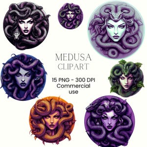 Medusa Clipart / PNG mitologico / Mitologia oscura / Medusa PNG / Clipart mitologia greca / Meraviglia stravagante / Mitologia oscura / Junk Journal