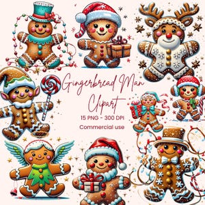 Watercolor Gingerbread Clipart | Holiday Gingerbread Clipart | Gingerbread Gifts | Christmas Cookies Clipart | Digital Download