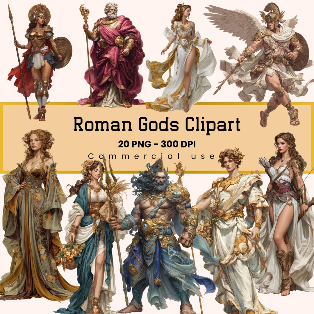Roman Gods Clipart, Ancient Mythological PNG, Fantasy Scrapbooking and ...