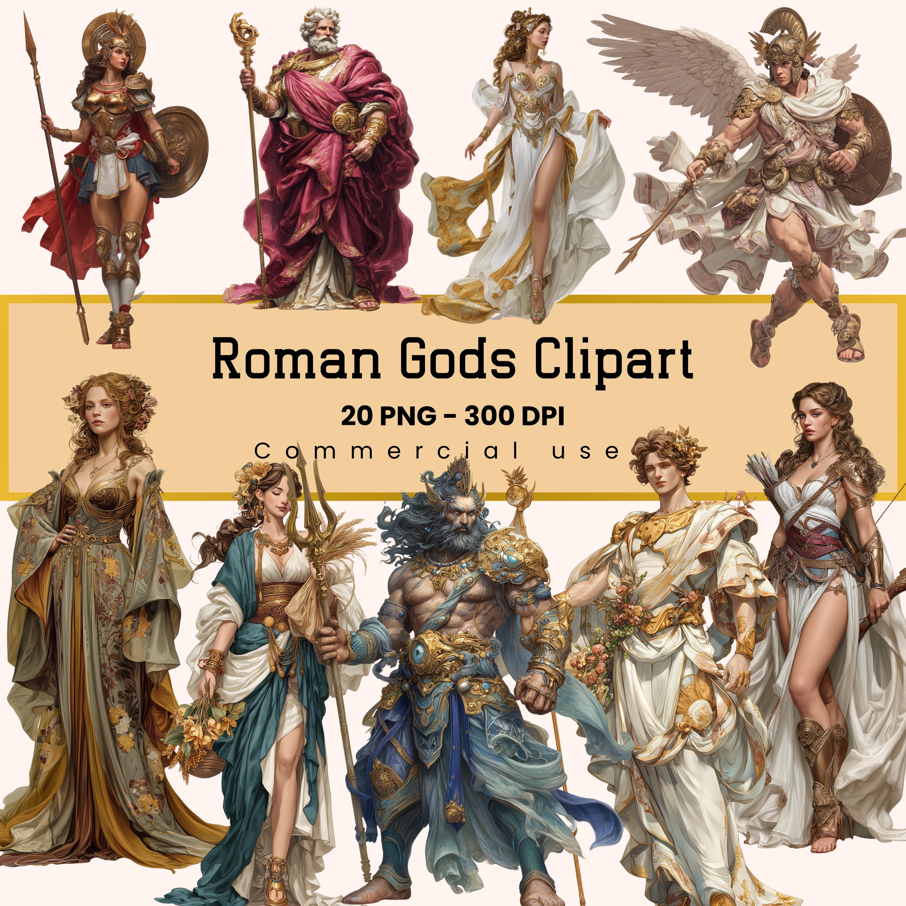 Roman Gods Clipart, Ancient Mythological PNG, Fantasy Scrapbooking and ...