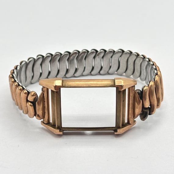 Vintage Bretton Rose Gold Filled Expansion Watch Band 