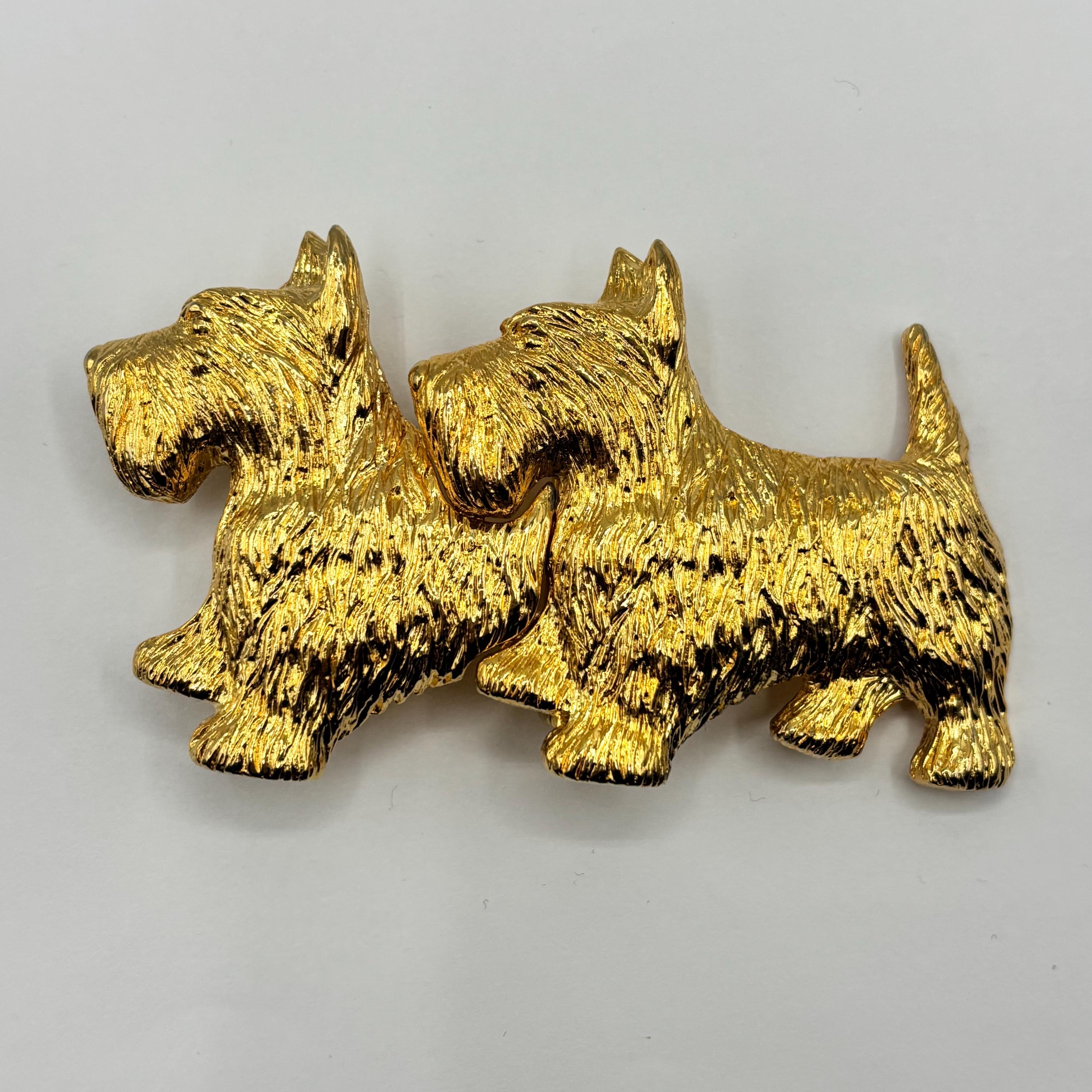 Vintage Paquette Gold Tone Scottie Scottish Terrier Dog 