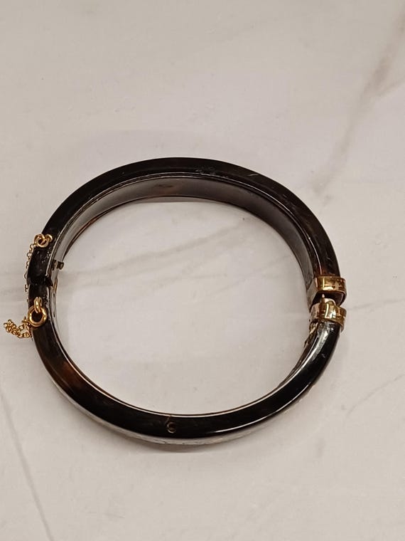 Antique Victorian Pique Bangle Bracelet View 5