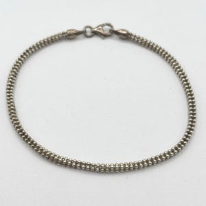 Vintage Italy Sterling Silver 925 Ball Bead Mesh Chain Bracelet