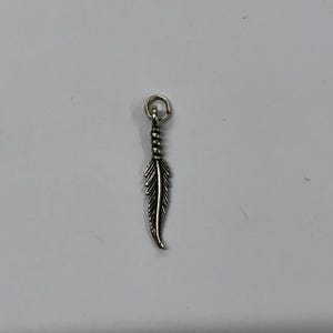 Vintage Sterling Silver 925 Feather Pendant Charm